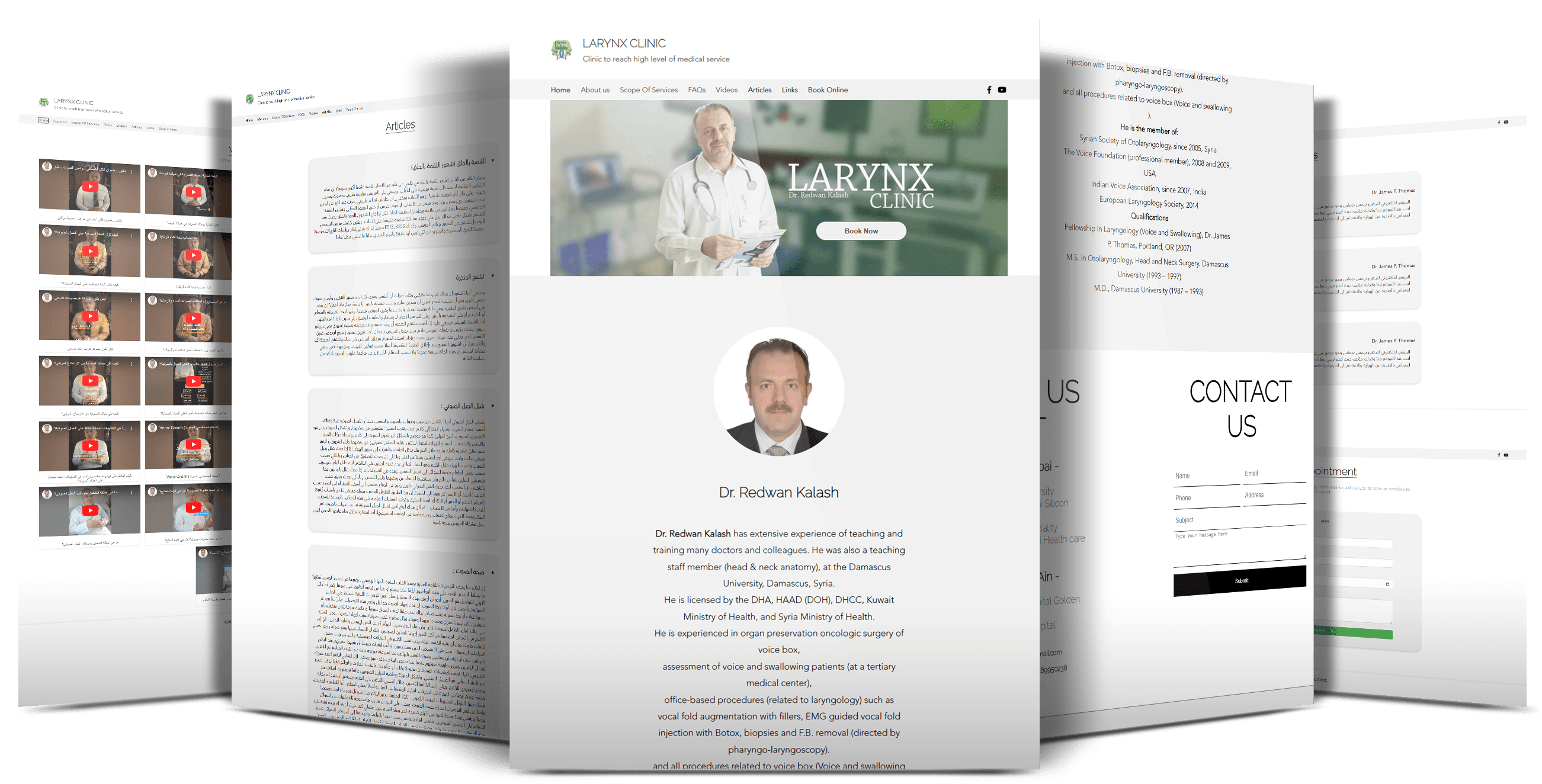 Larynx Clinic website mockup