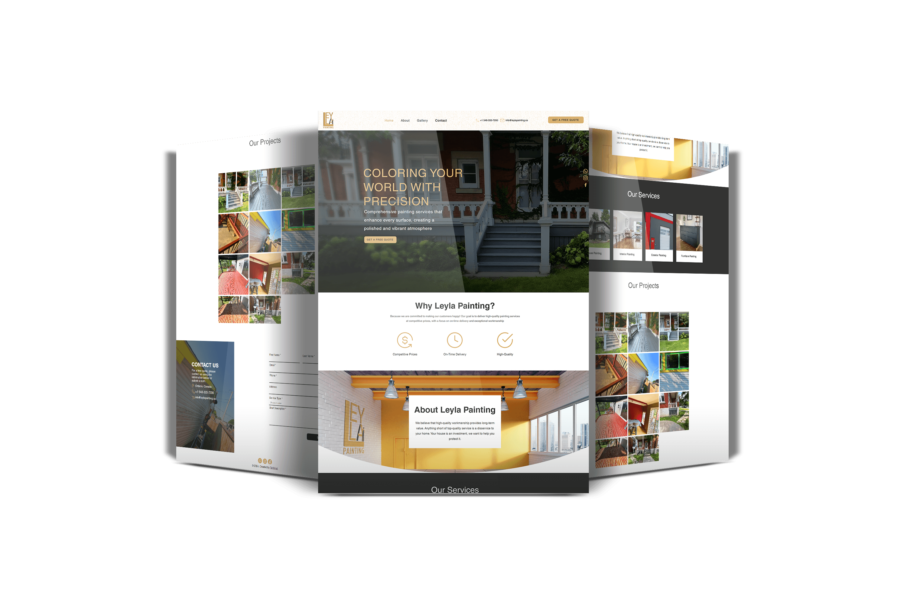 Leyla Painting website mockup