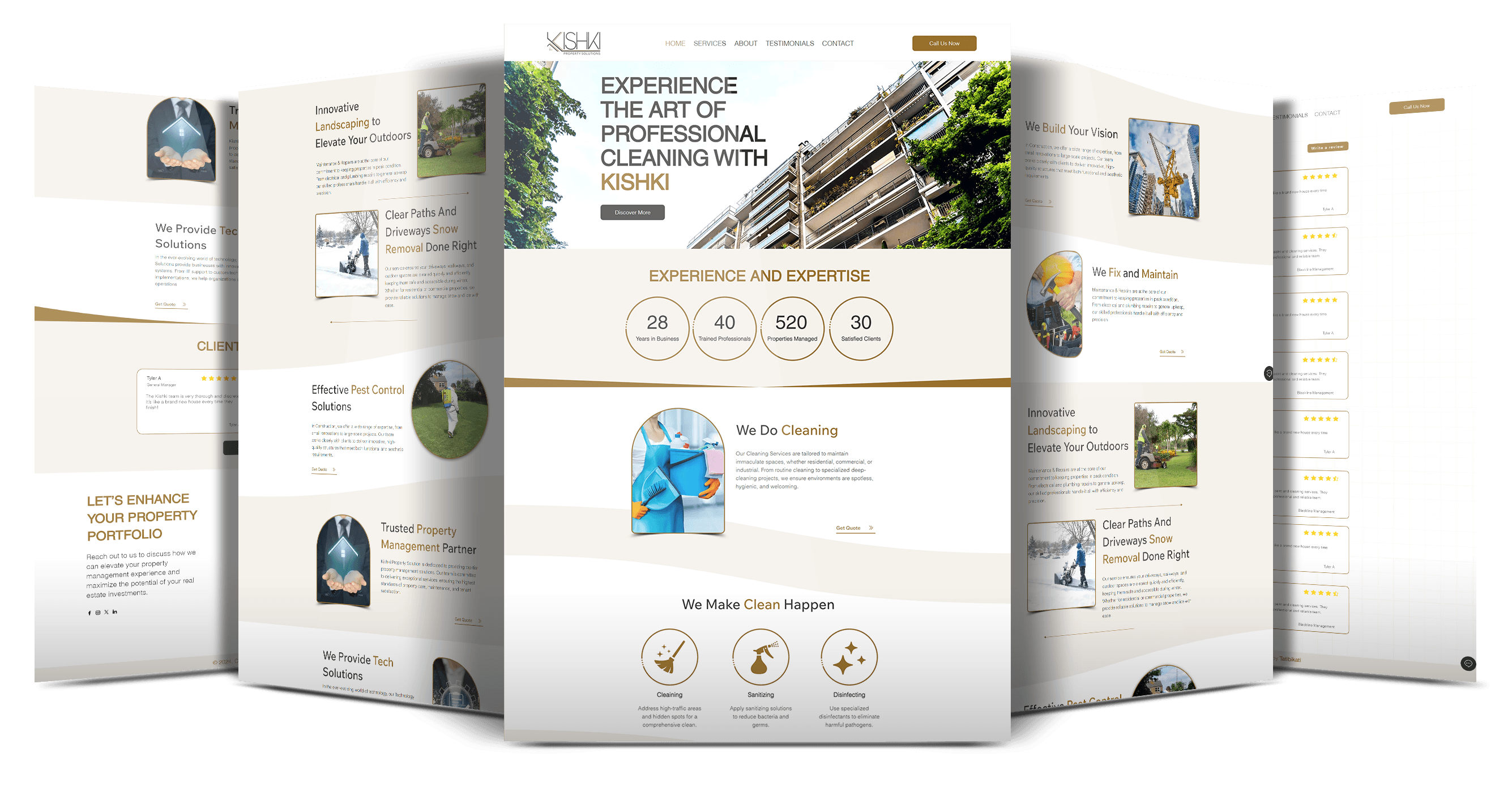 Kishki website across pages